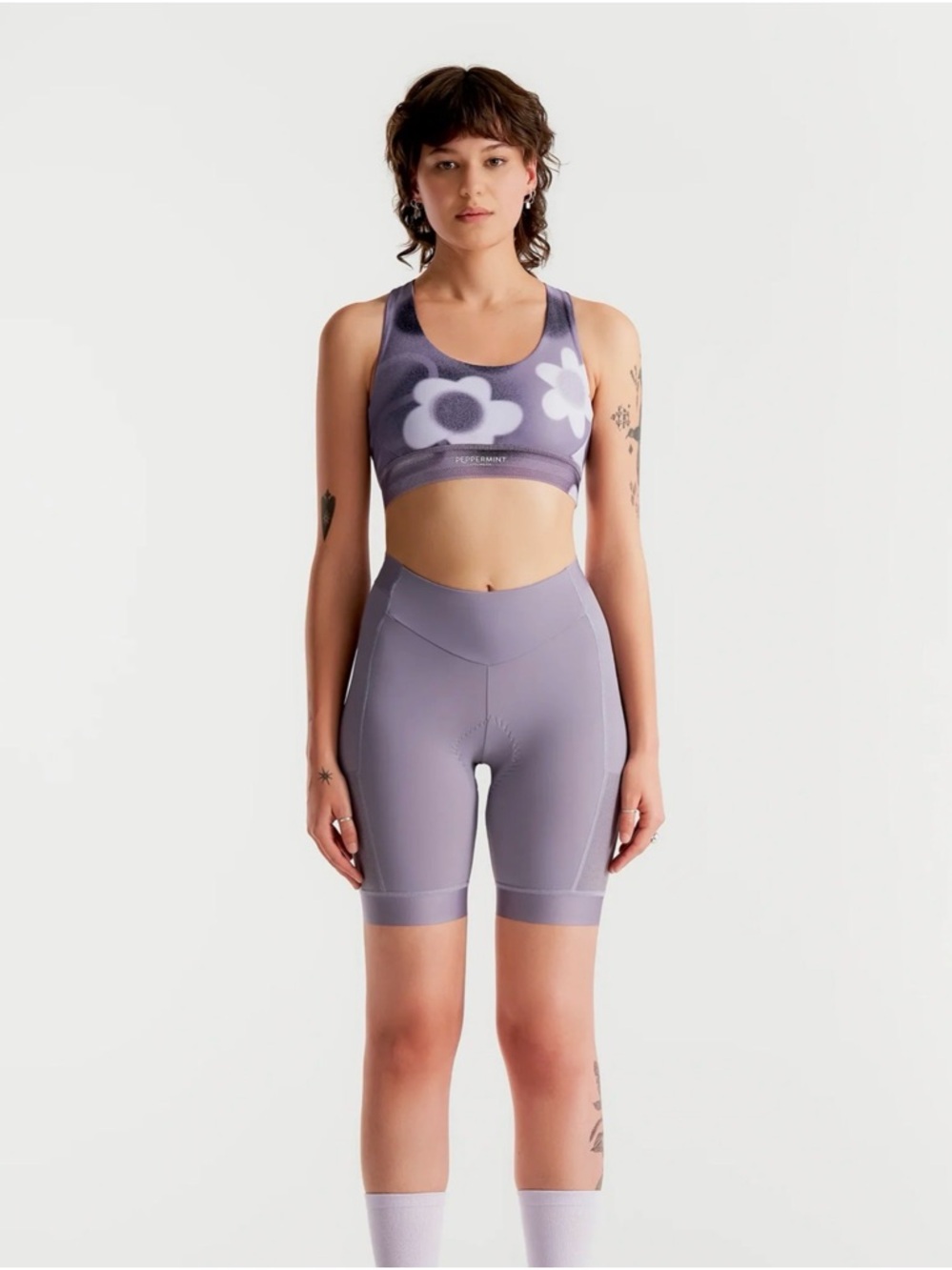 Peppermint Lavender High-Rise Bike Shorts
